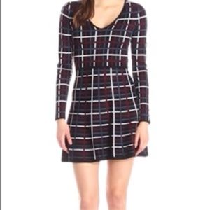 BCBGeneration plaid skater sweater dress